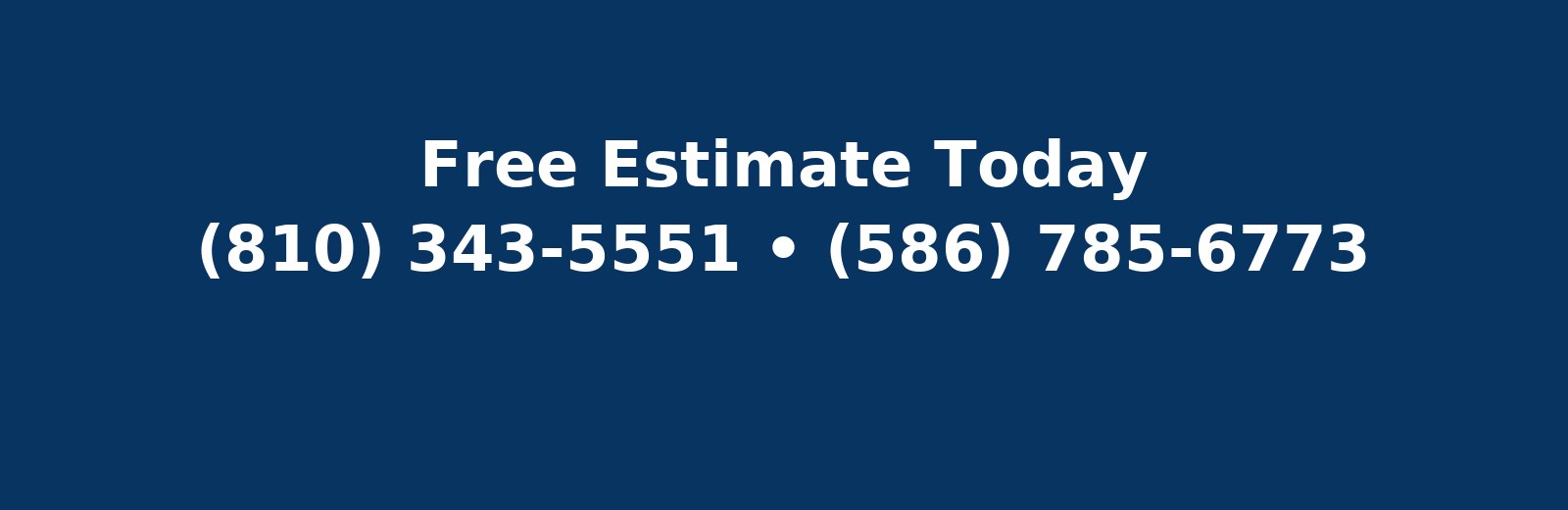 Clean seamless gutters on Michigan home during maintenance in Sterling Heights and Troy MI with phone numbers 810-343-5551 and 586-785-6773